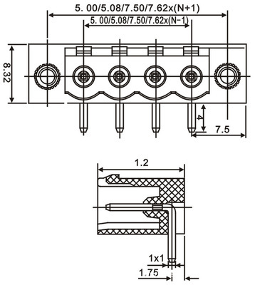 【優(yōu)質(zhì)5.08帶耳插撥式插針插座】價(jià)格,廠家,圖片,連接器,慈溪市逍林潤豐模具加工店-